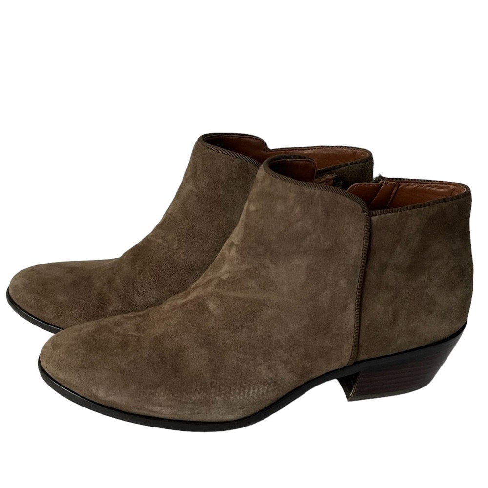 Sam Edelman Petty Moss Olive Green Suede Ankle Boots Size 8.5